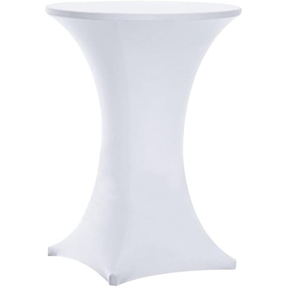 Fitted 6-Piece White Cocktail Table Covers 32x43 - Wrinkle Resistant & Durable - Picture 4 of 7
